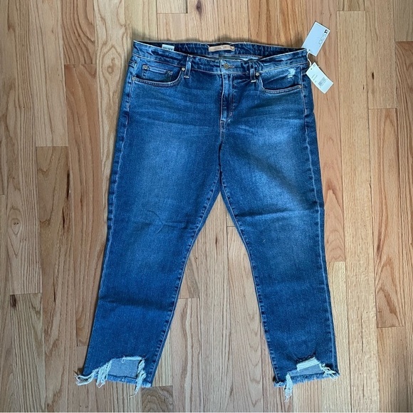 Joe’s Blue Skyler Jeans The Smith Mid Rise Cropped Distressed Jeans NWT Size 32 - Picture 4 of 12